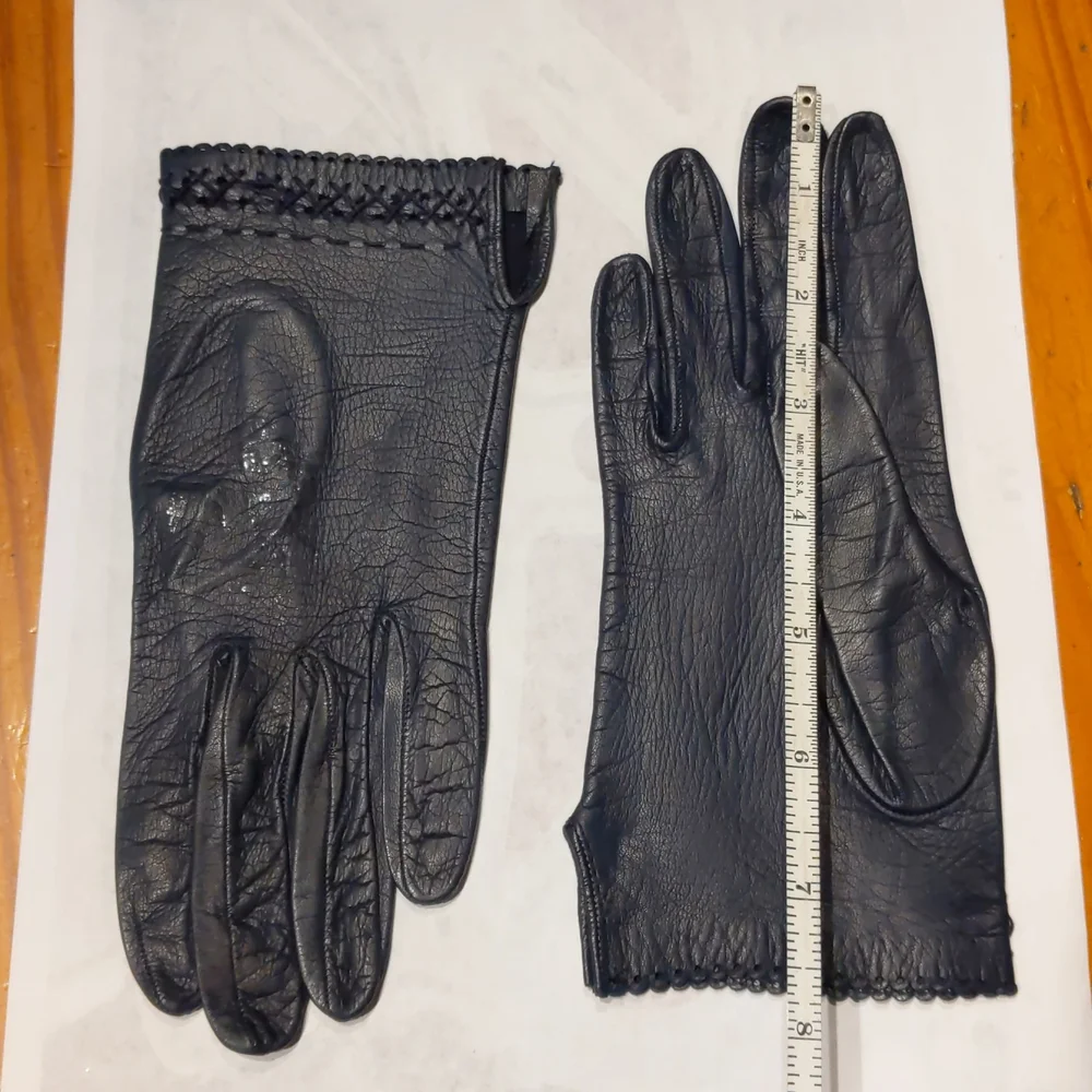 Vintage black leather gloves - Picture 2 of 6